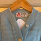 1970s Blue cable Knitted Cardigan Jumper