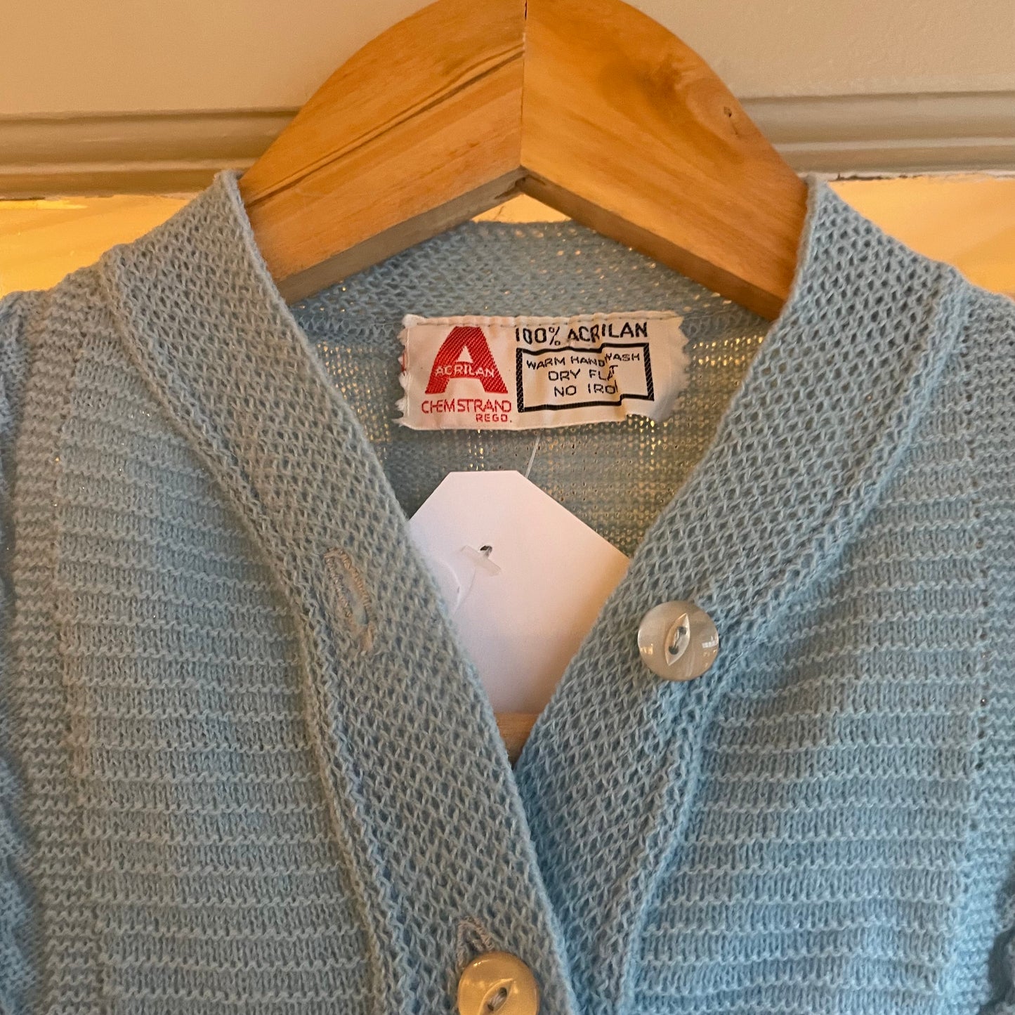 1970s Blue cable Knitted Cardigan Jumper