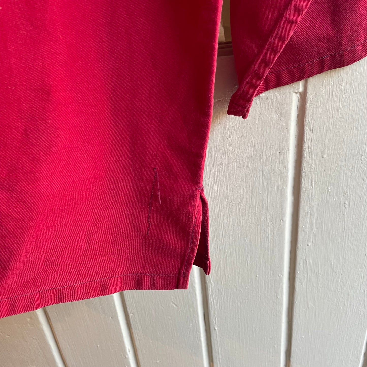 1950s Red British Holdfast Work Pullover Smock Jacket