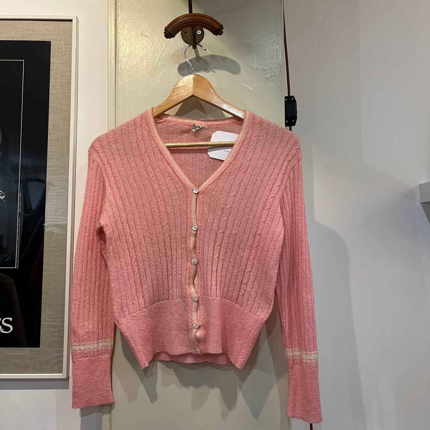 1970s Pink Womens Italian Knitted Cardigan