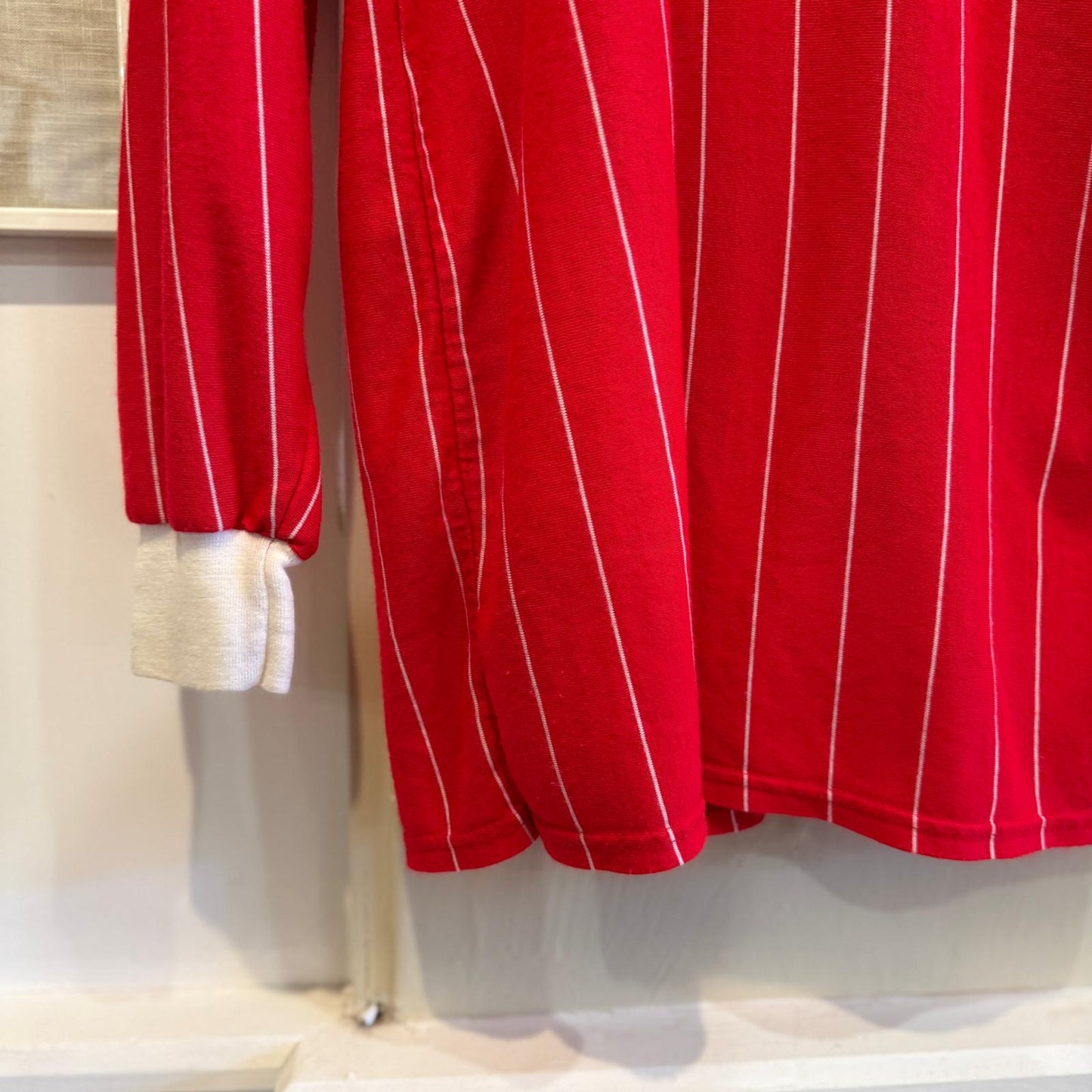 1980s Red Striped Football Template Top