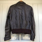 1970s Dark Brown Leather Bomber Jacket