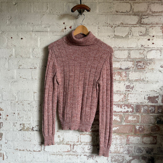 1970s Beige Turtleneck Knitted Jumper