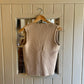 1960s Beige Wool Knitted Vest Tank Top Jumper