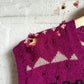 1980s Burgundy Patterned Knitted Tank Top Jumper