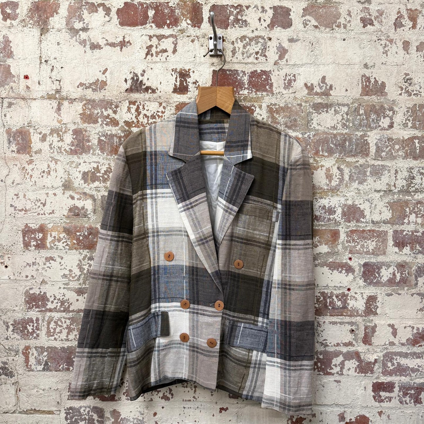 1970s Checkered Womens Blazer