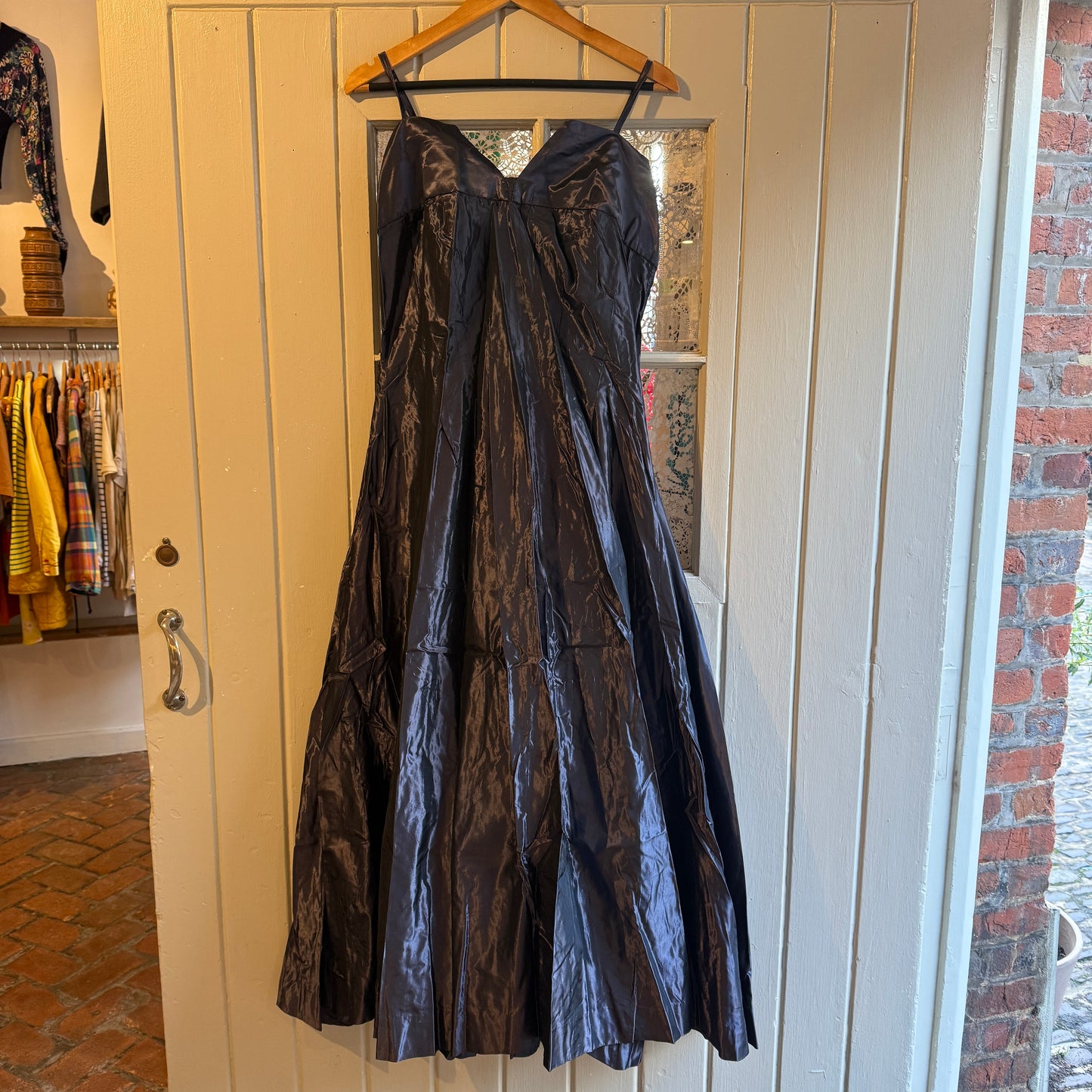 1940s Dark Purple Long Evening Dress