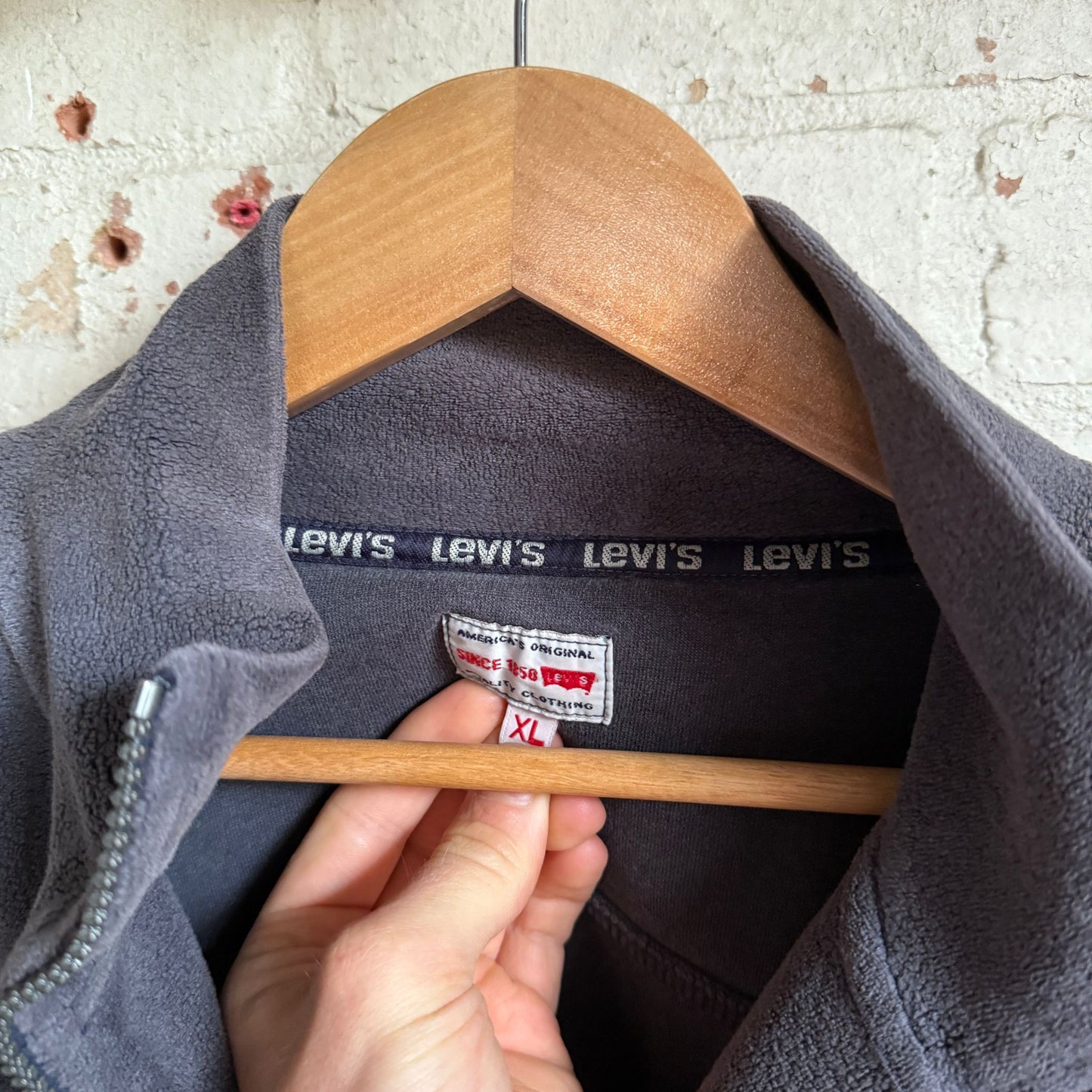 1990s Grey Zip Levis Fleece
