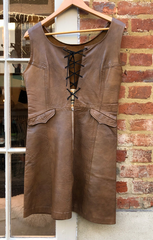 1960s Leather David Conrad Dress