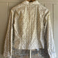 1970s White Printed Ivory Blouse Shirt