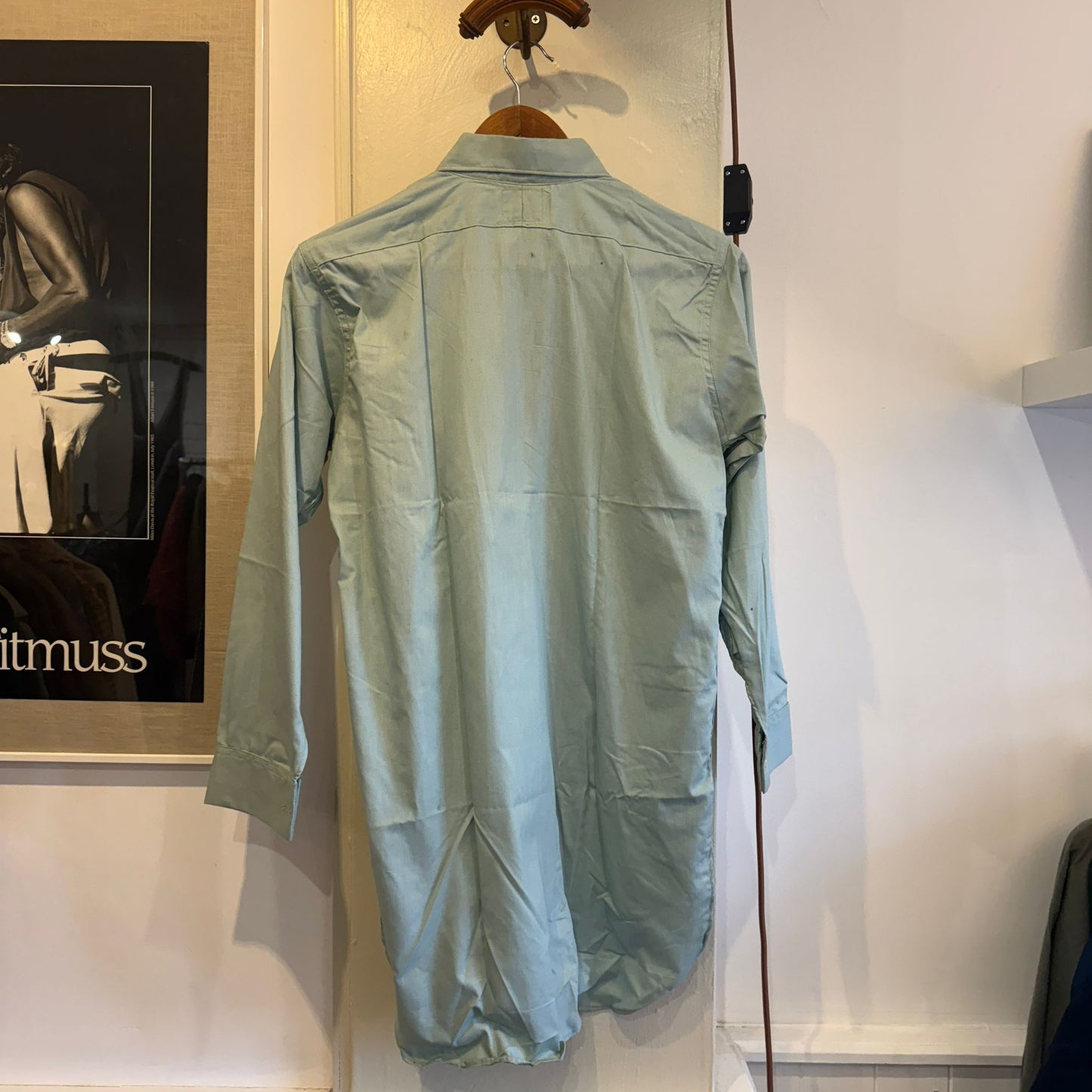 1940s Turquoise British Smock Work Shirt