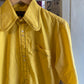 Vintage 70s Yellow Dagger Collar Button Cotton Shirt
