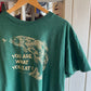 1990s Dark Green Fish Menu Graphic T-shirt