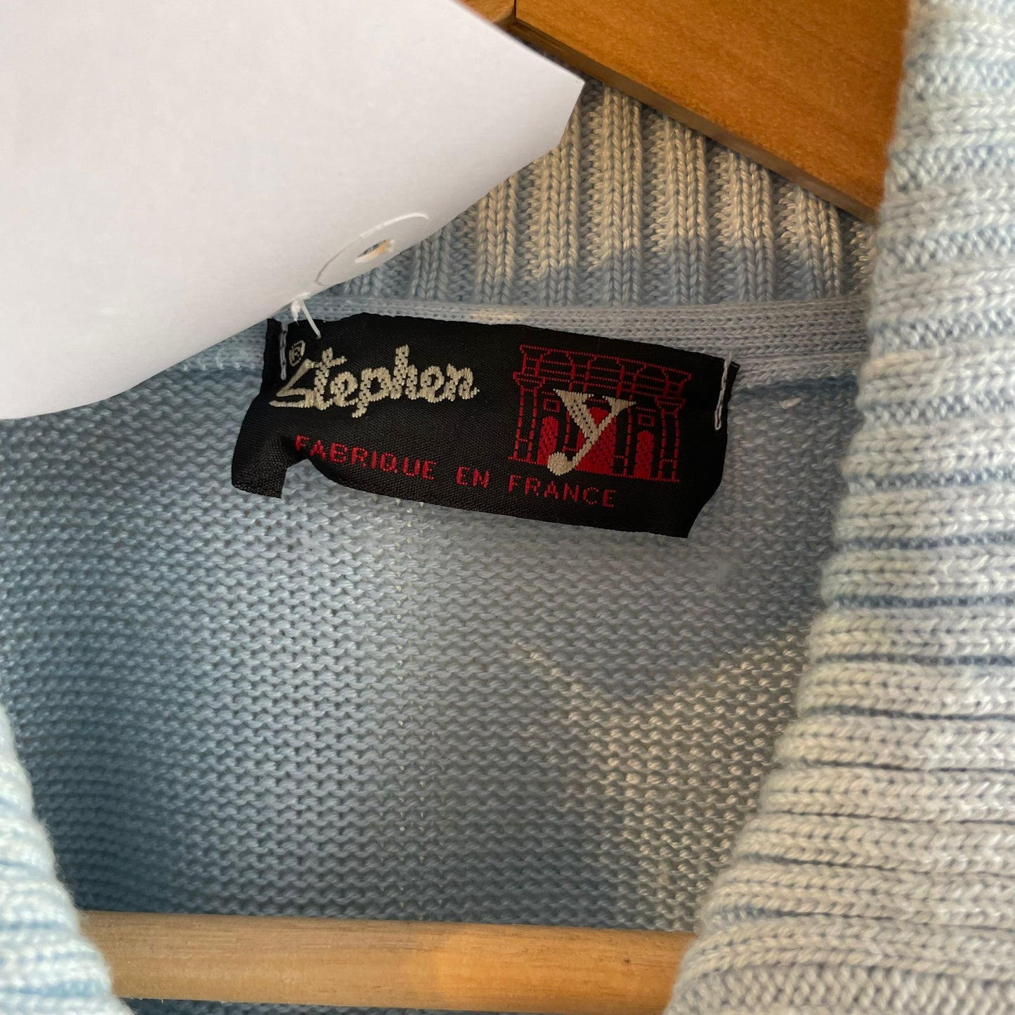 Vintage 70s/80s Baby Blue Knitted Zip Top