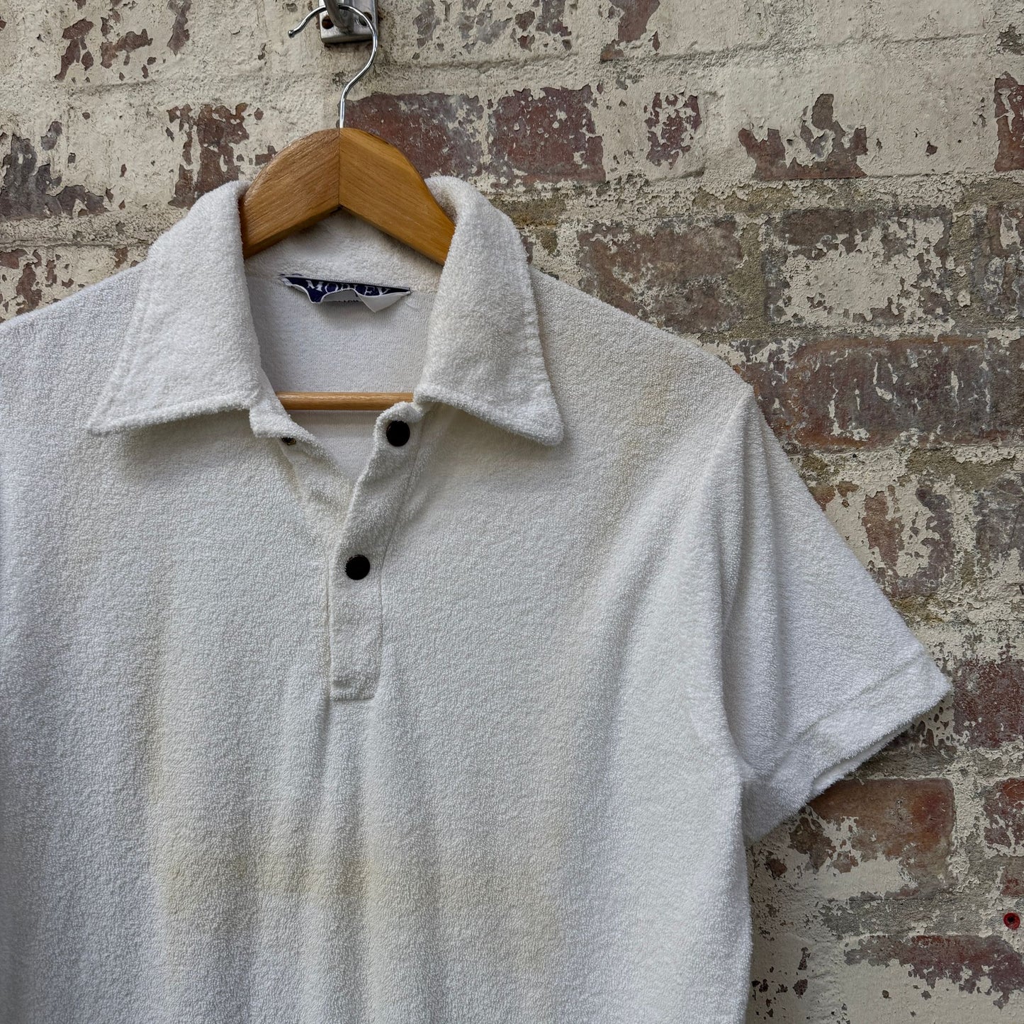 1970s White Morley Towelling Leisure Shirt