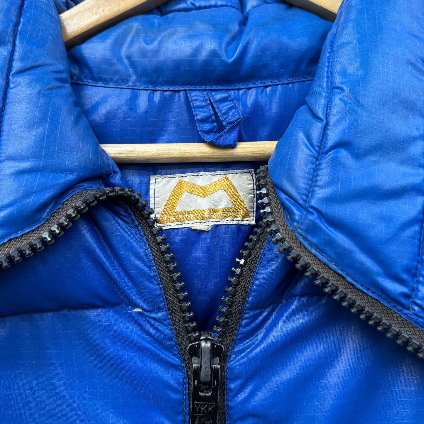 1980s Blue Down Fill Mountain Equipment Puffer Jacket Coat