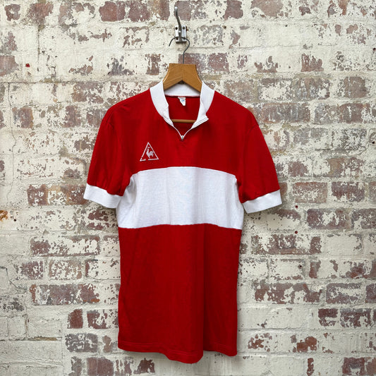 1970s Red Le Coq Sportif Cycling Zip Up Top