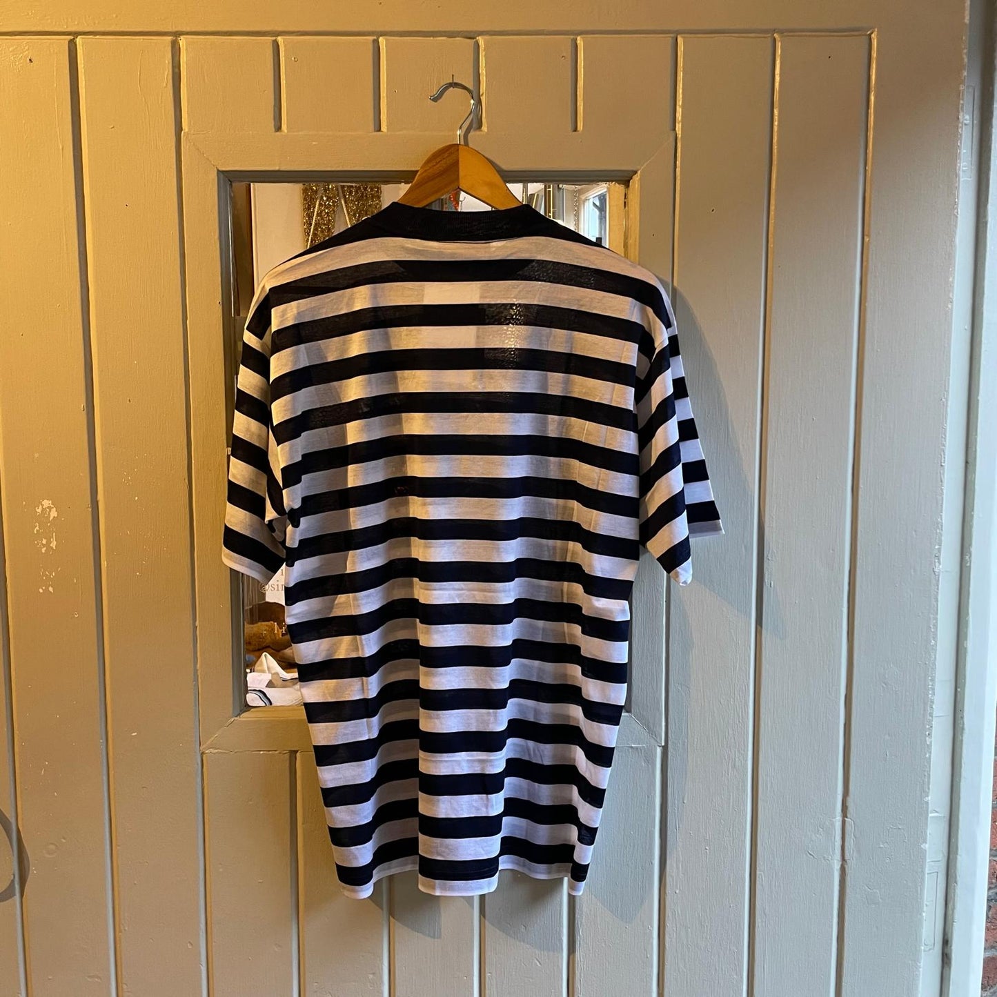 1990s Black and White Striped T-shirt