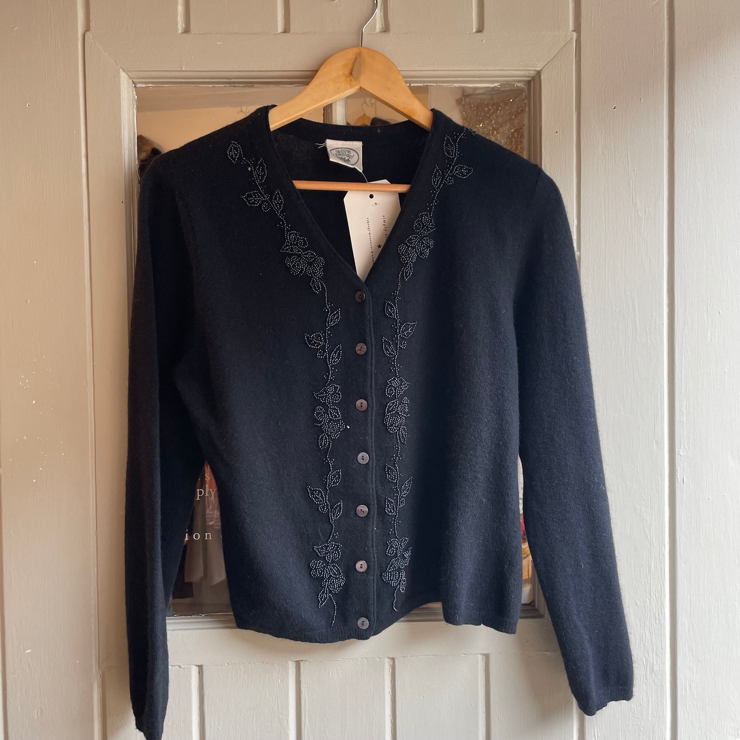2000s Black Laura Ashley Cardigan Jumper