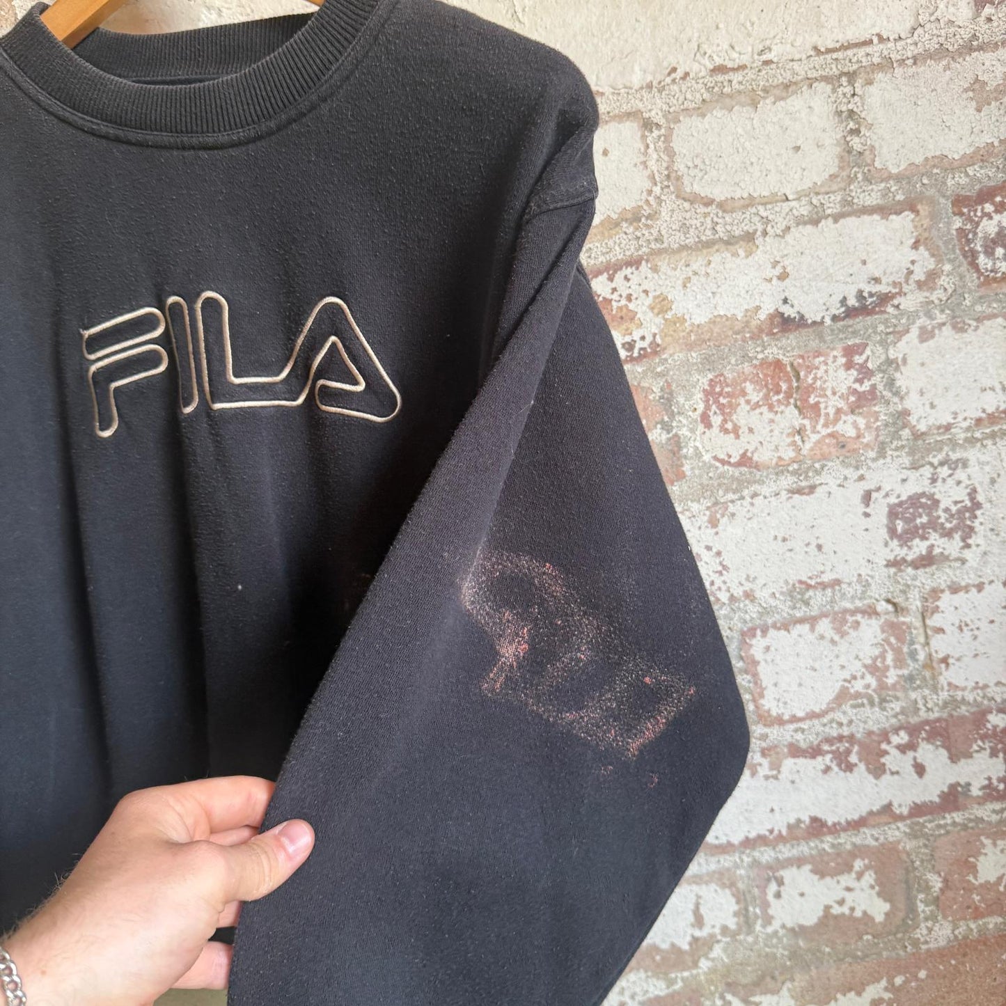 1990s Black FILA Embroidered Sweatshirt
