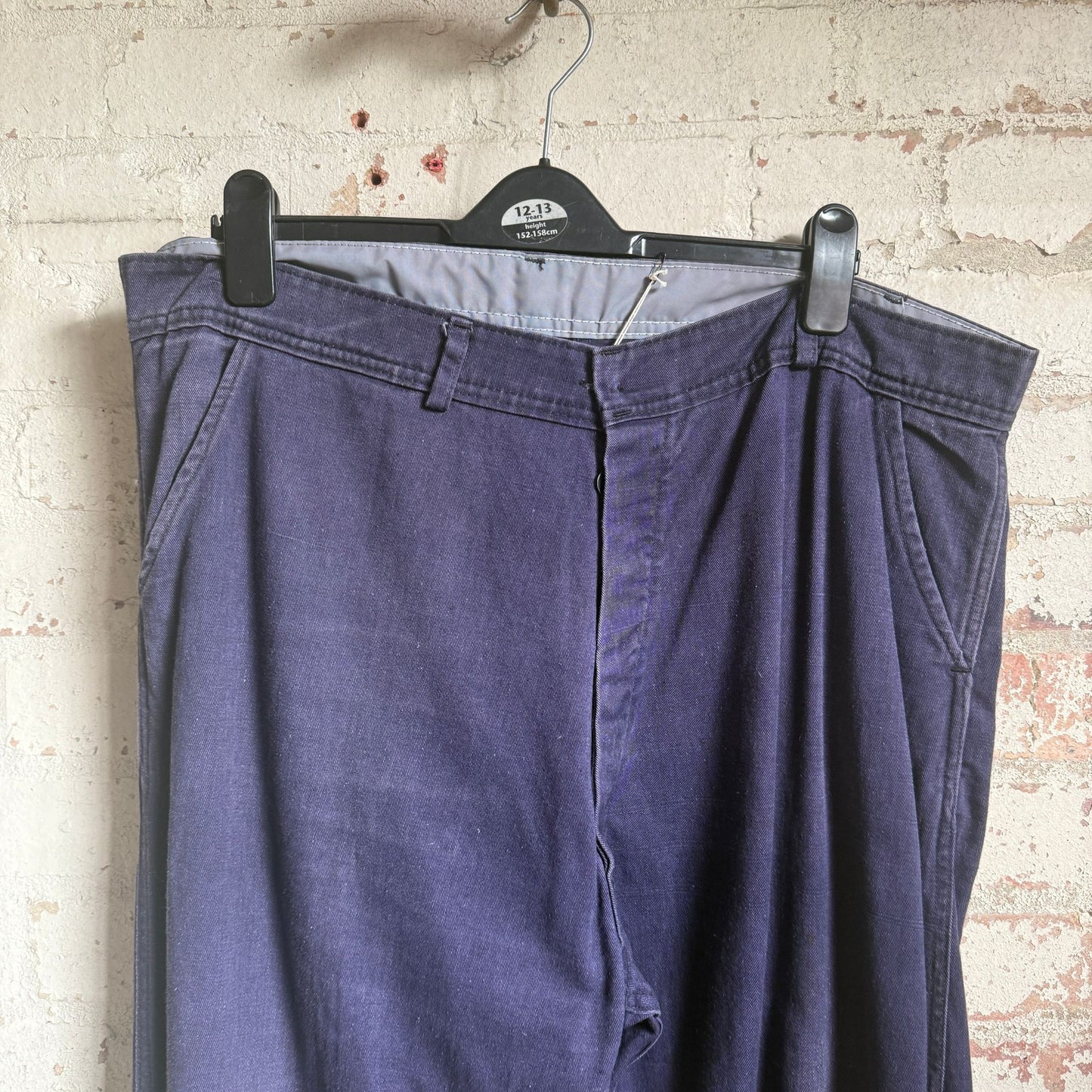 1950s Navy British Workwear Cotton Drill Trousers