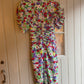 1990s Floral Silk Italian Dress