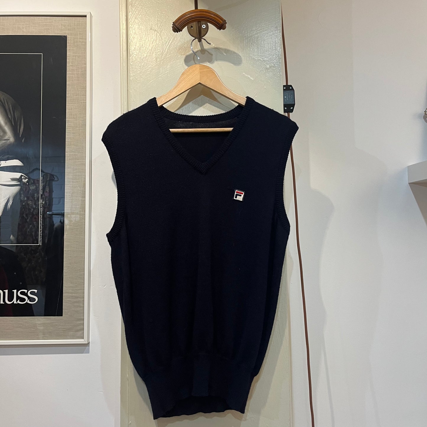 1980s Navy Fila Tank Top Jumper