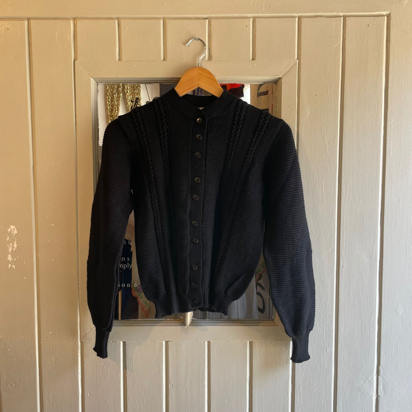 Vintage 70s/80s Black Italian Knitted Wool/Mohair Jumper