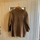 1960s Brown Suede Leather Mid Coat Jacket