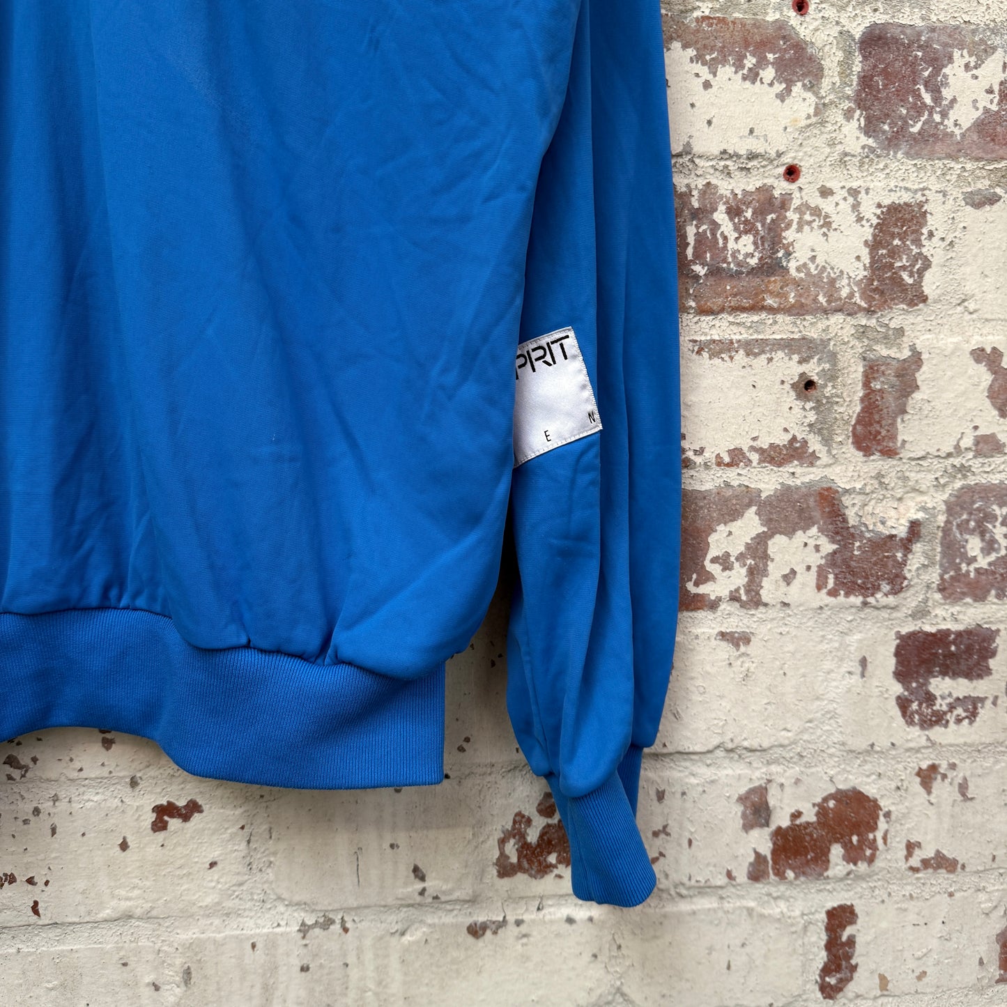 1980s Blue Espirit Zip Track Top Jumper