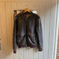 1970s Dark Brown Leather Sheepskin Lined Flight Bomber Jacket