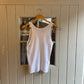 1960s White Cotton Vest Top