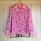 1970s Pink Chiffon Dagger Collar Shirt