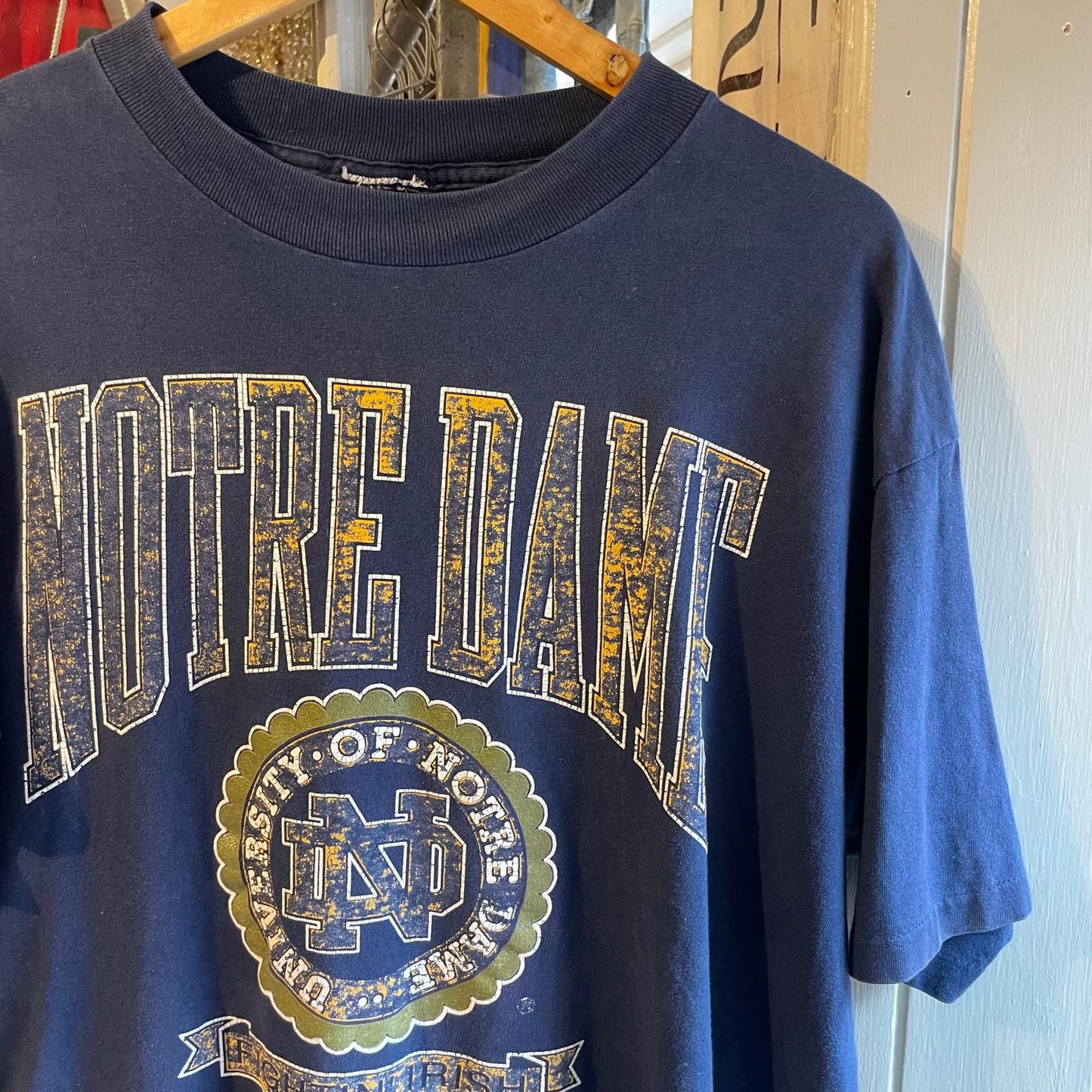1990s Navy Notre Dame Graphic T-Shirt