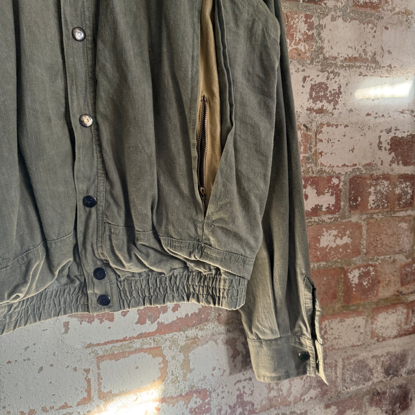 1980s Unusual Cotton Italian Design Bomber Jacket Coat