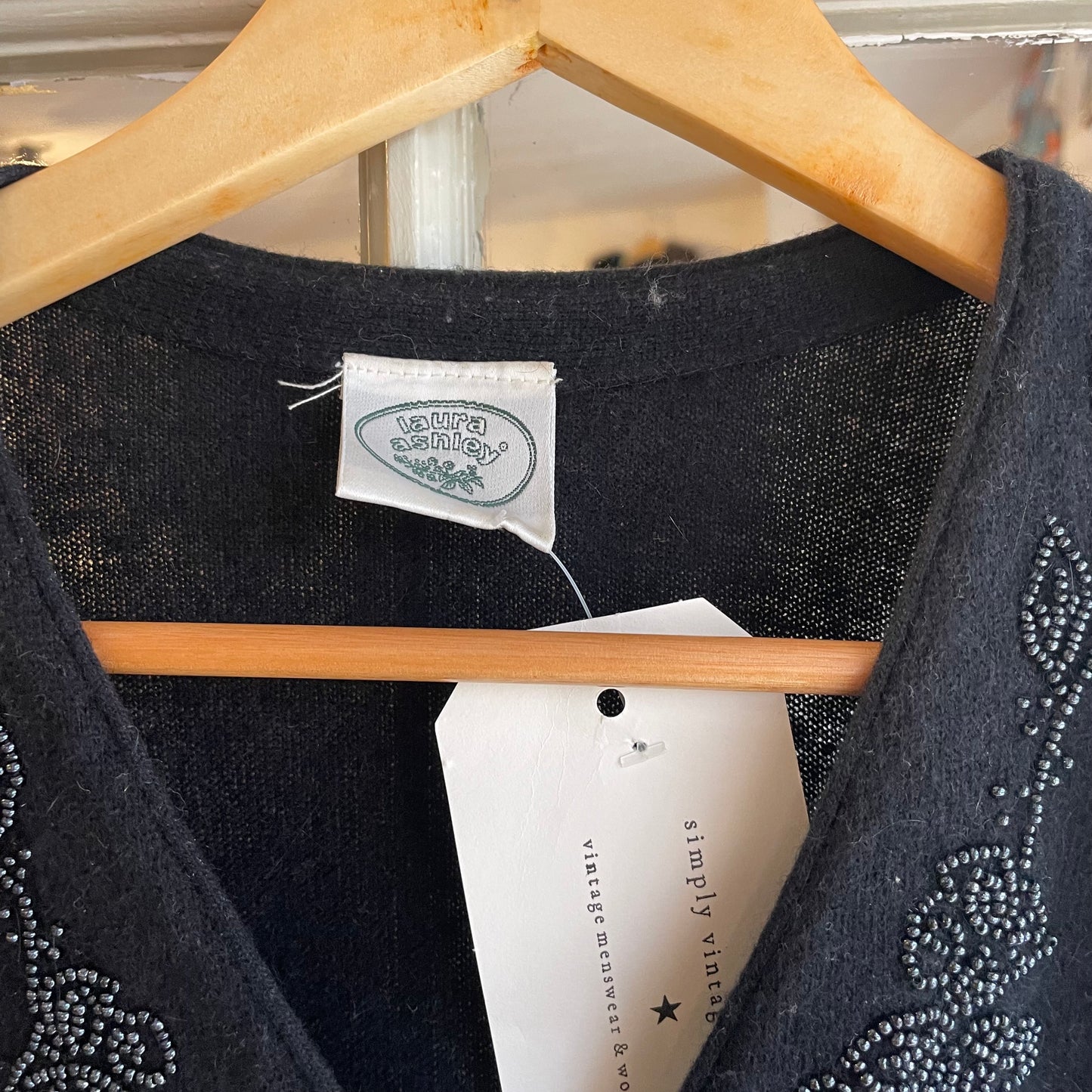 2000s Black Laura Ashley Cardigan Jumper