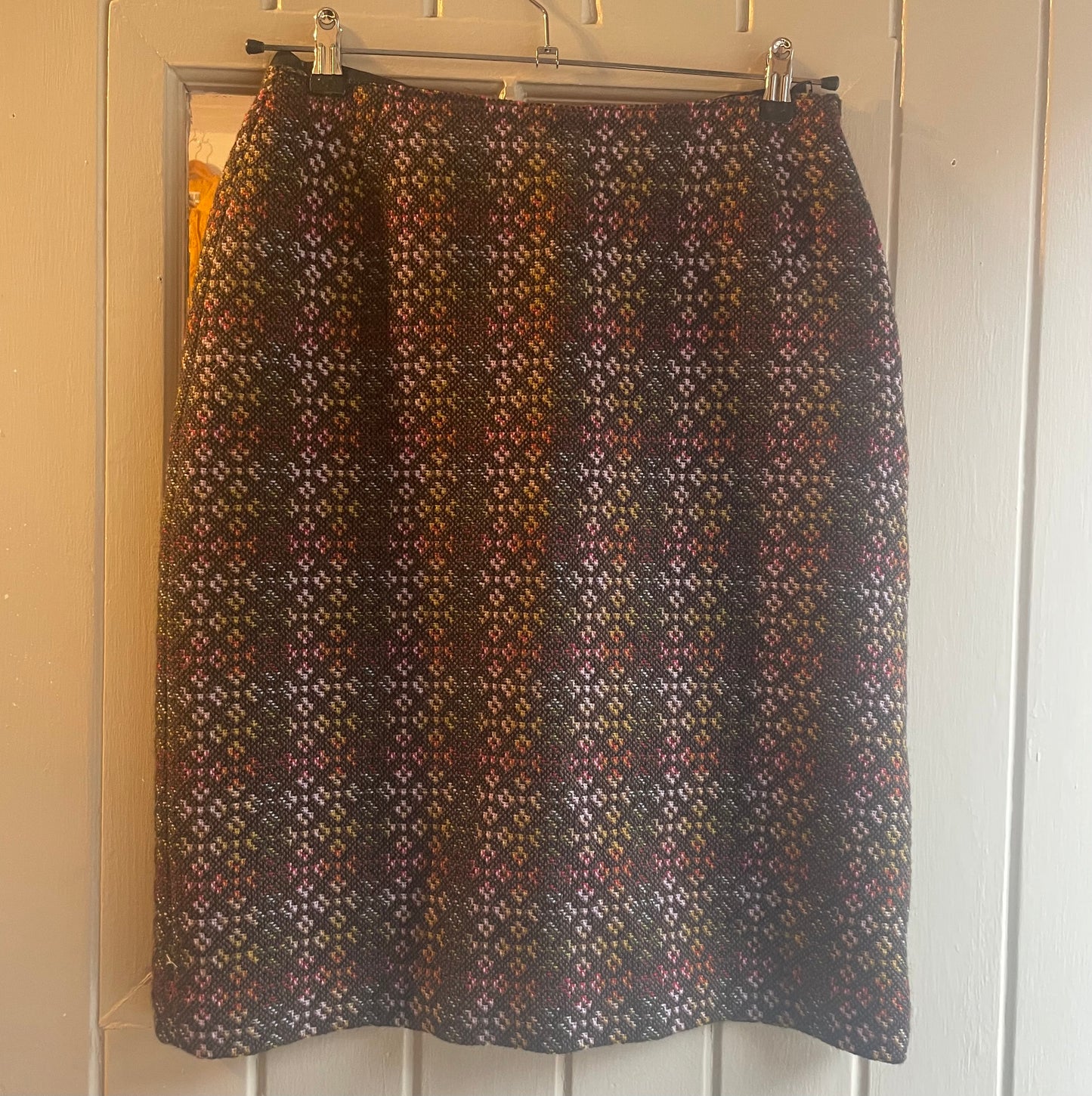 1970s Brown Welsh Tapestry Knitted Skirt
