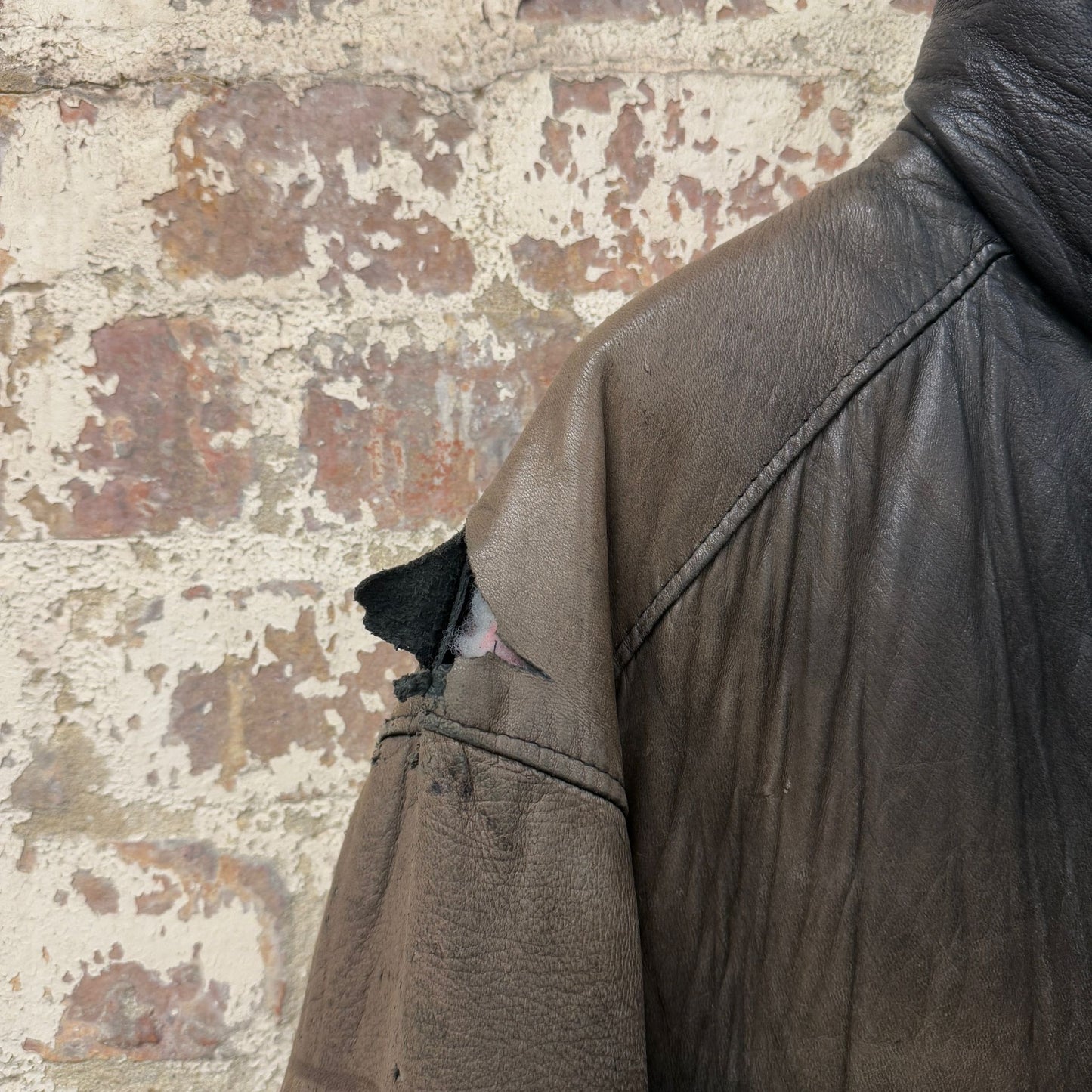 1980s Black Faded Leather St Michael Jacket