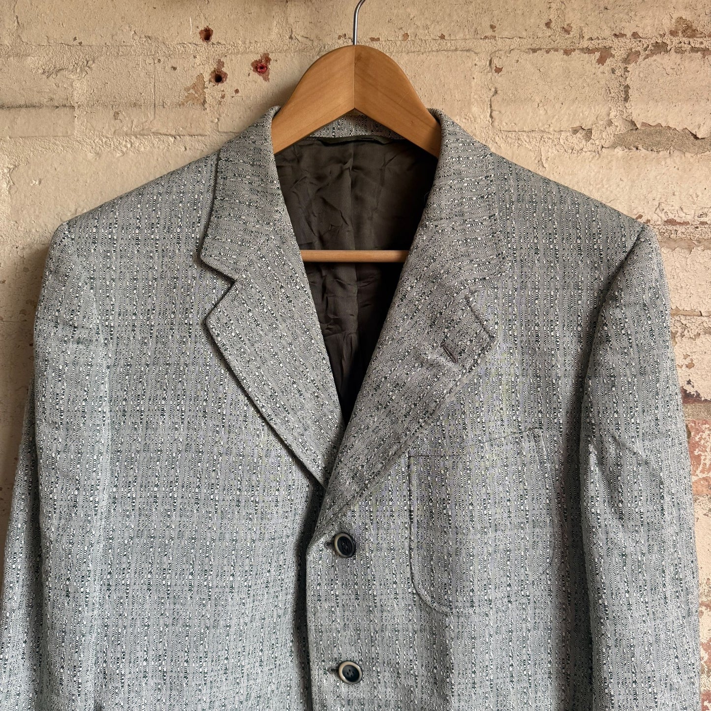 1970s Grey Italian Patterned Suit Blazer jacket