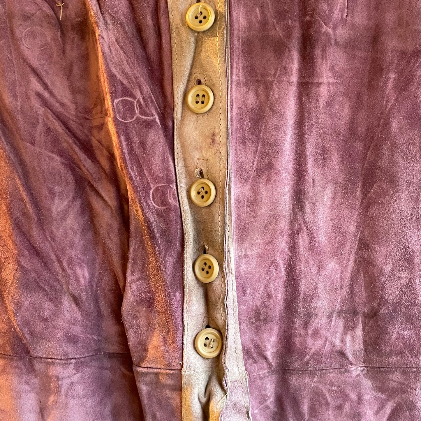 1970s 1980s Purple Suede Leather Skirt
