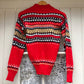 1960s Red Patterned Knitted Jumper