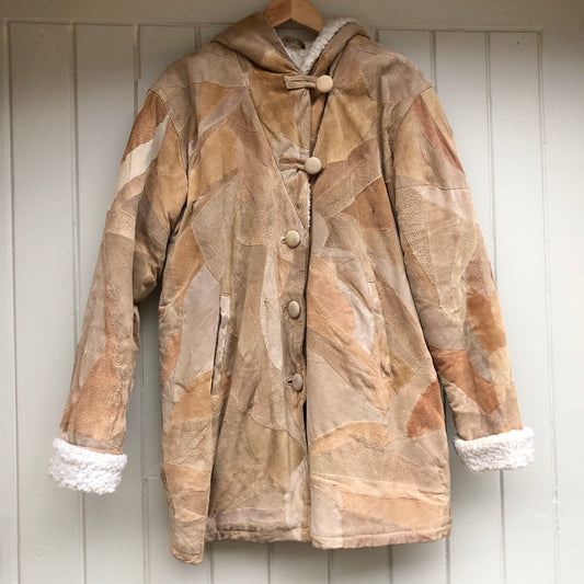 1970s Patchwork Leather Suede Coat