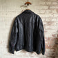 1990s Black Leather Bronx Zip Jacket