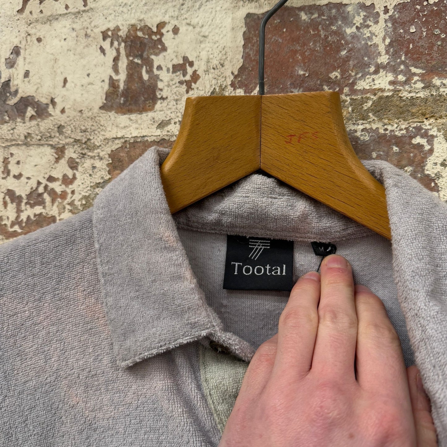 1970s Towelling Grey Tootal Polo Shirt Top