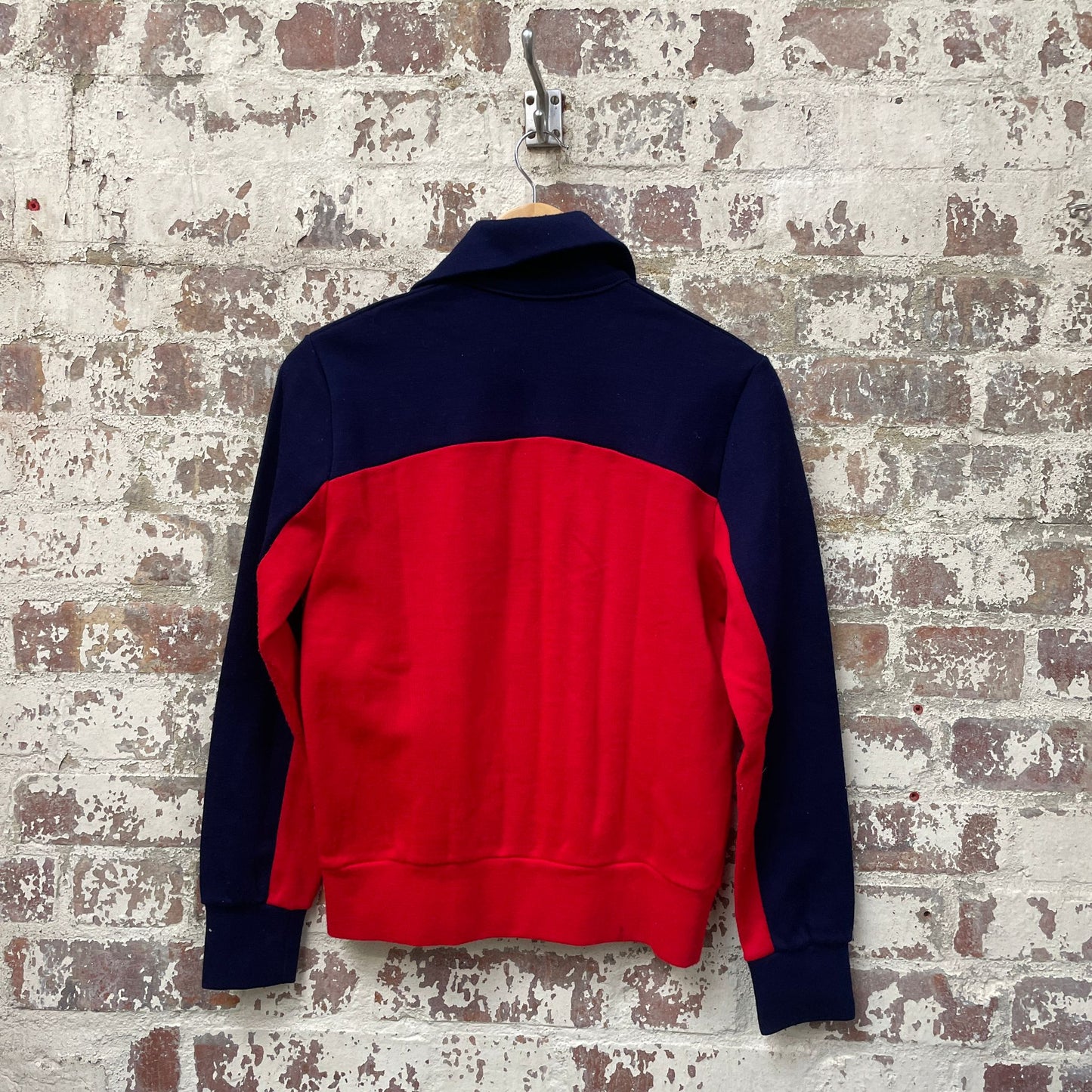 Vintage 1970s 1980s Navy and Red Track Top Jacket