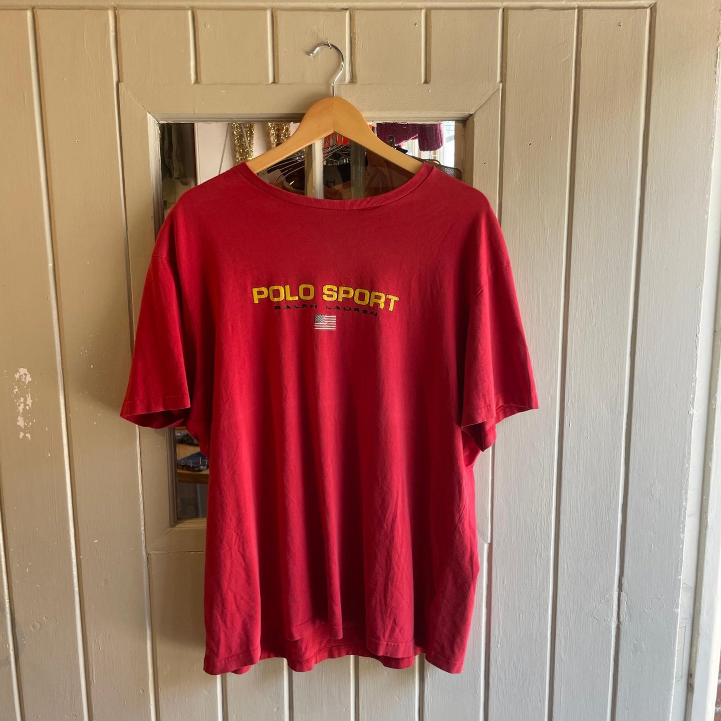 Vintage 90s Red Polo Sport Ralph Lauren Graphic T-shirt