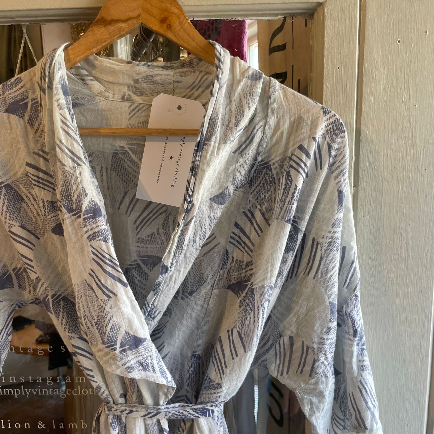 Vintage 70s/80s Cotton Open Dress/Dressing Gown