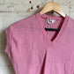 1950s Pink Knitted V-Neck Vest Sweater