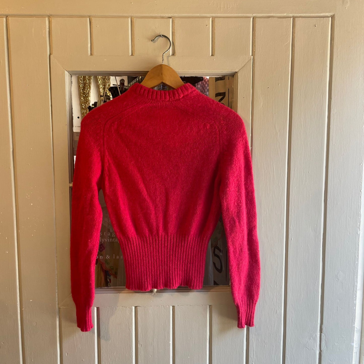 Vintage 70s/80s Red Wool Knitted St Michael's Jumper