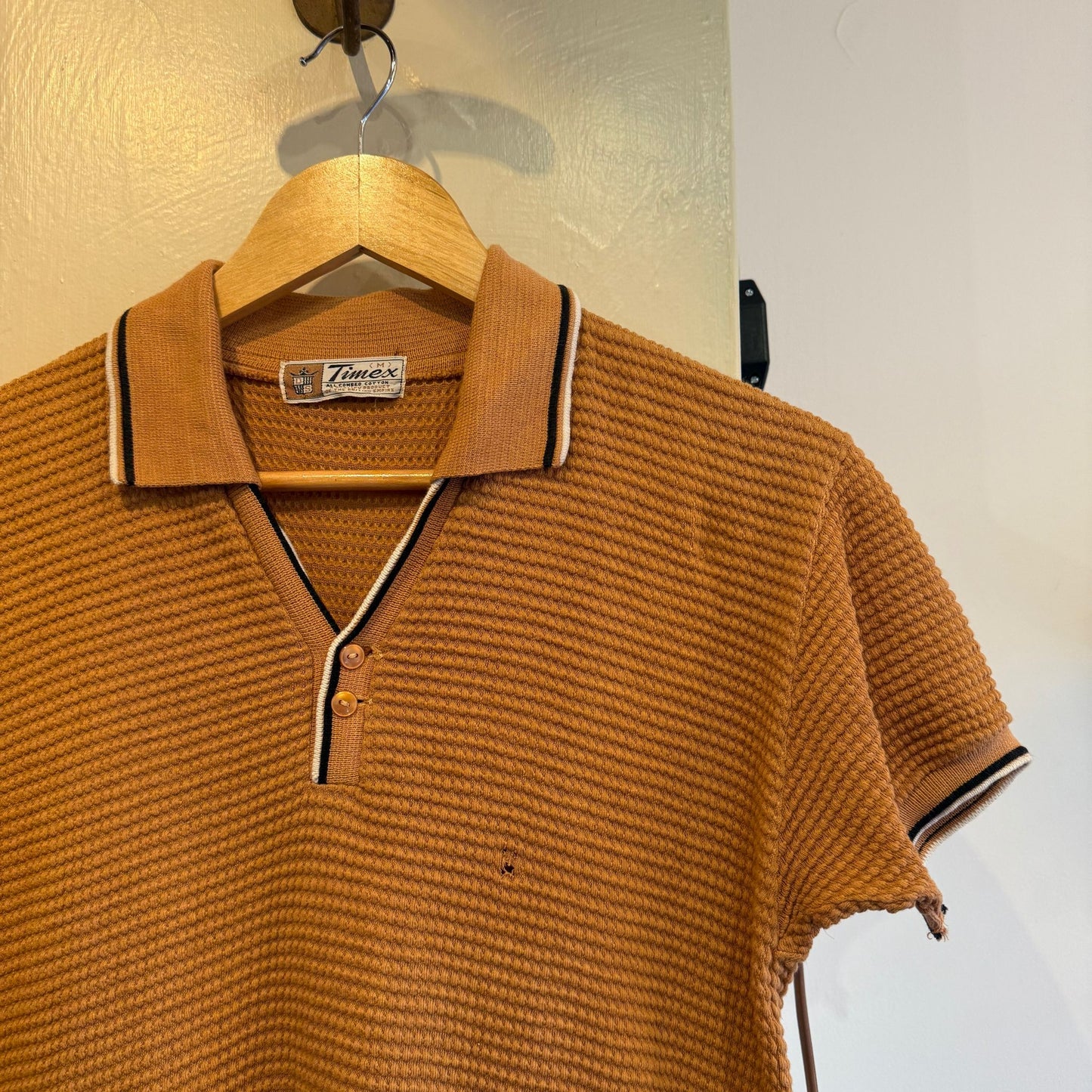 1960s Orange Timex British Leisure Polo Shirt Top